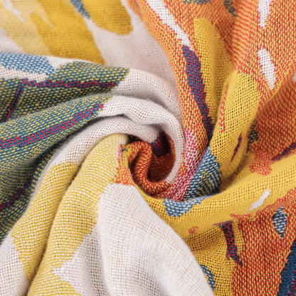 Couette jacquard douce en gaze de coton à motif floral