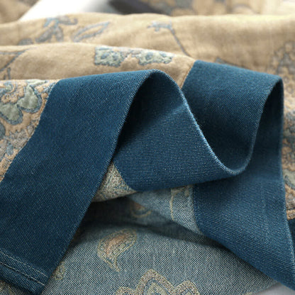 Couette légère réversible en coton à motif floral