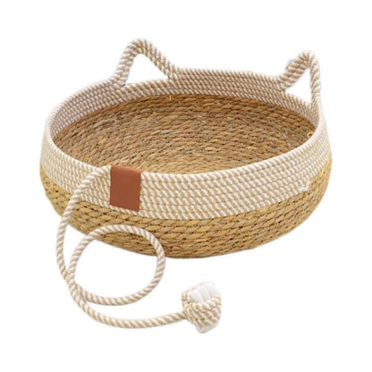 Lit pour chat en rotin tissé à la main