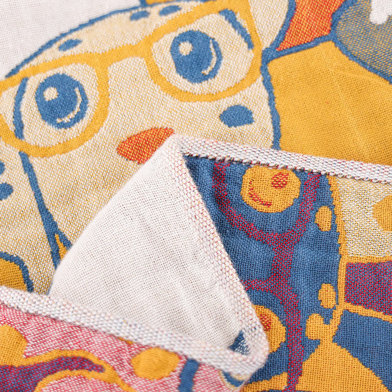 Couette mignonne et respirante en gaze de coton avec motif chien
