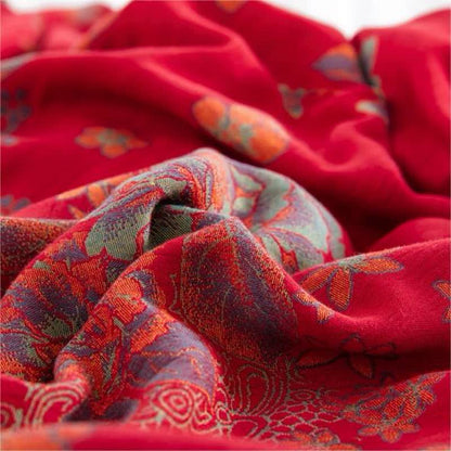 Parure de lit en gaze de coton jacquard au design rustique rose (4 pièces)