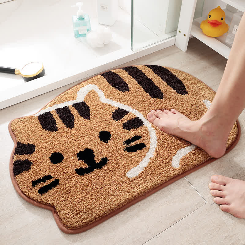 Tapis de bain absorbant et antidérapant avec un joli motif de chat