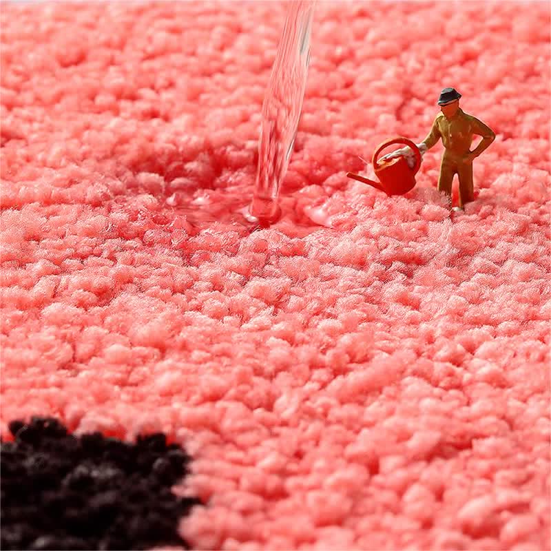 Tapis de salle de bain doux et antidérapant avec des fruits d'été