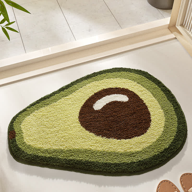 Tapis de salle de bain doux et antidérapant avec des fruits d'été