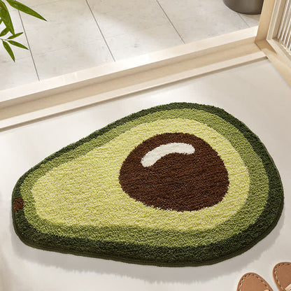 Tapis de salle de bain doux et antidérapant avec des fruits d'été