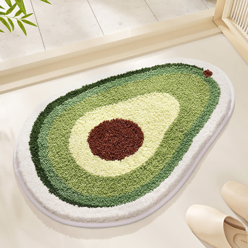 Tapis de salle de bain doux et antidérapant avec des fruits d'été