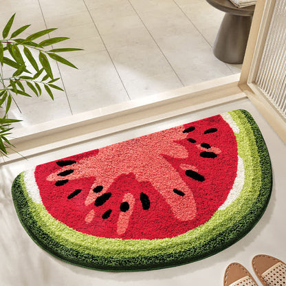 Tapis de salle de bain doux et antidérapant avec des fruits d'été