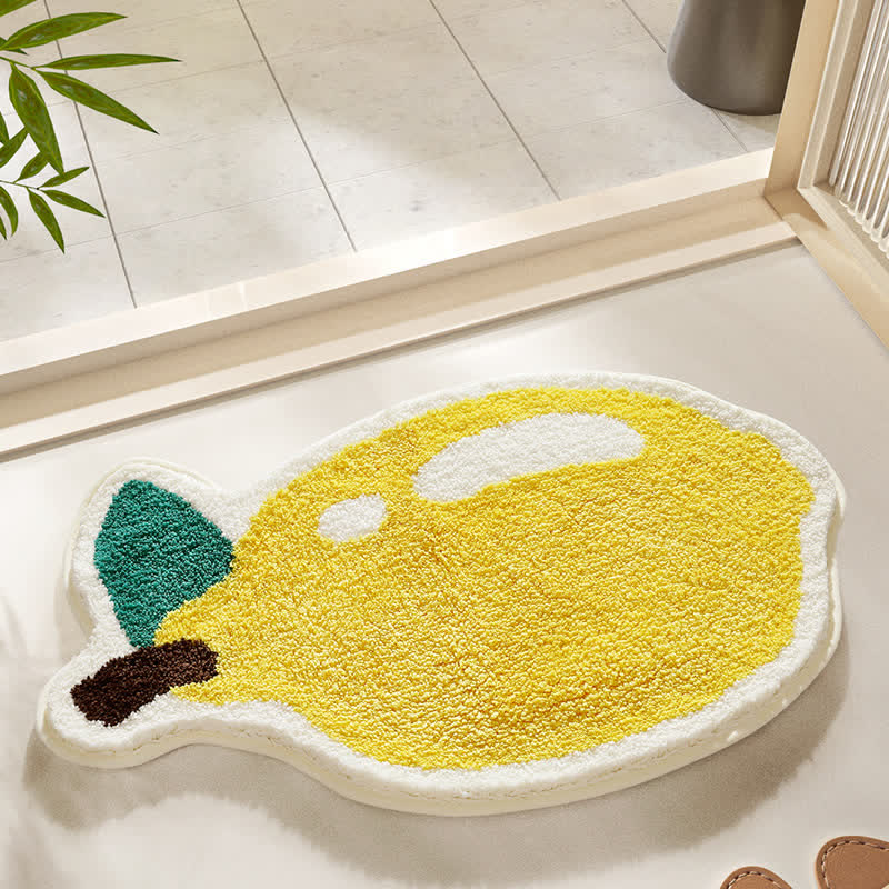 Tapis de salle de bain doux et antidérapant avec des fruits d'été