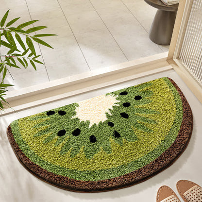 Tapis de salle de bain doux et antidérapant avec des fruits d'été
