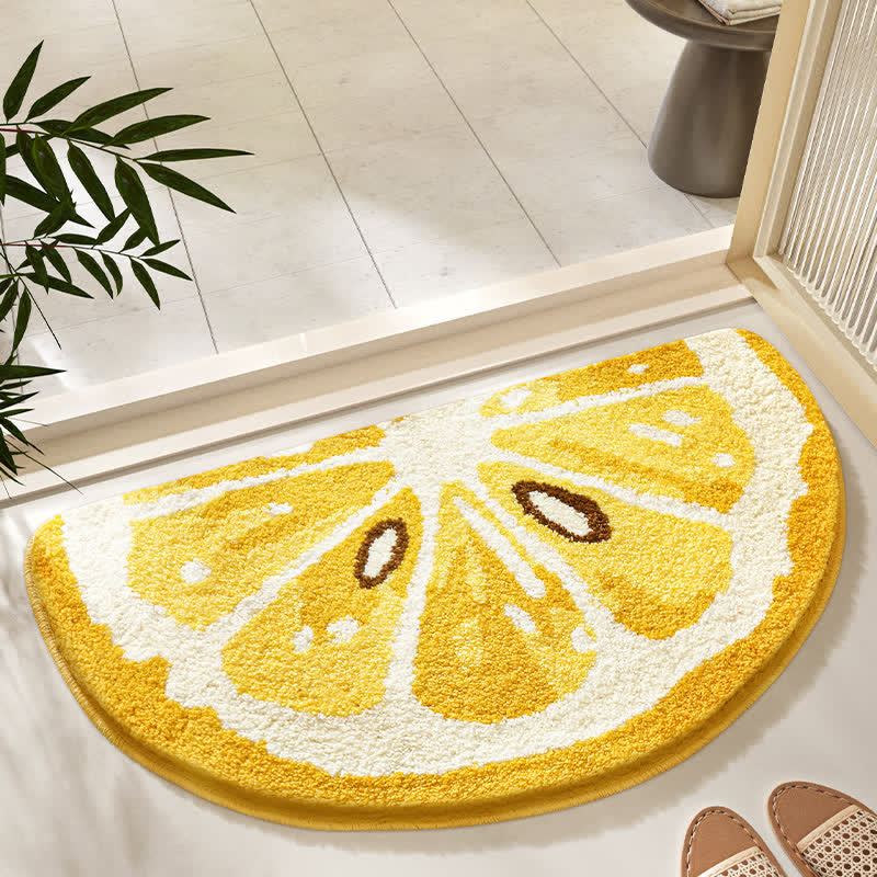 Tapis de salle de bain doux et antidérapant avec des fruits d'été