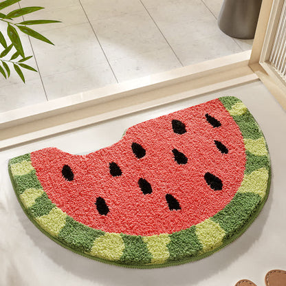 Tapis de salle de bain doux et antidérapant avec des fruits d'été