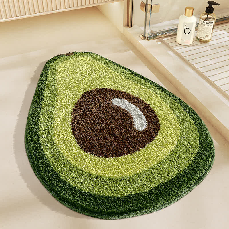 Tapis de salle de bain doux et antidérapant avec des fruits d'été