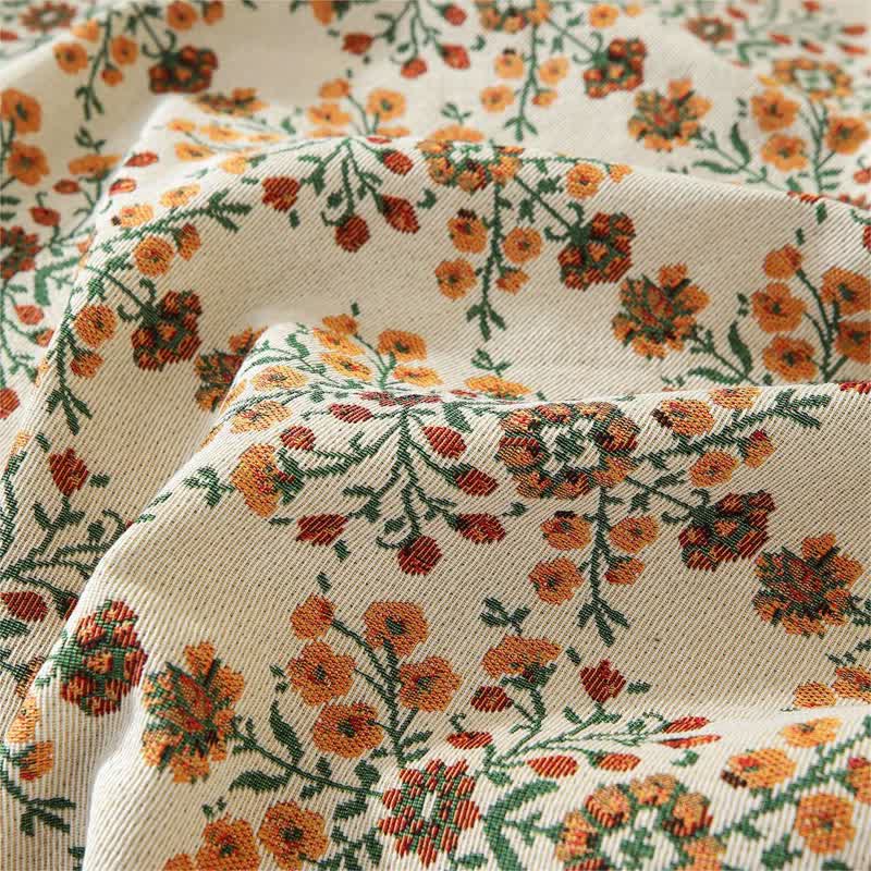 Housse de canapé jacquard à volants en fleurs de prunier