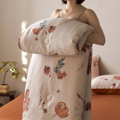 Linge de lit d'été en fibre lyocell avec motif floral et motif tulipe