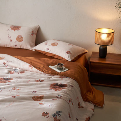 Linge de lit d'été en fibre lyocell avec motif floral et motif tulipe