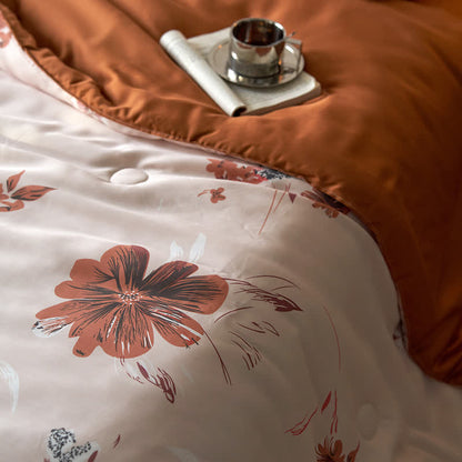 Linge de lit d'été en fibre lyocell avec motif floral et motif tulipe