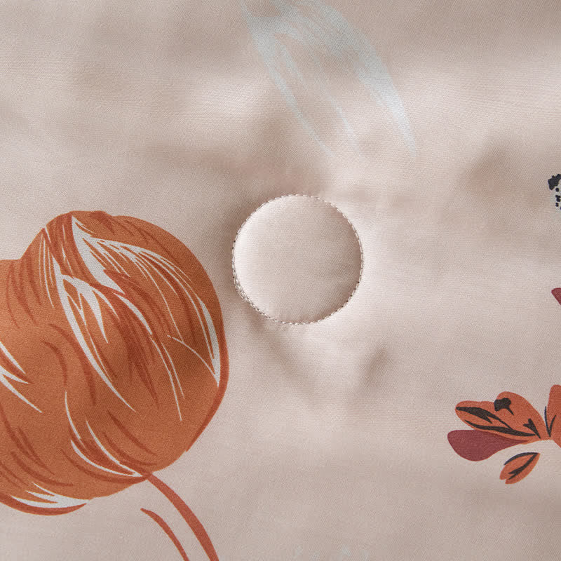 Linge de lit d'été en fibre lyocell avec motif floral et motif tulipe