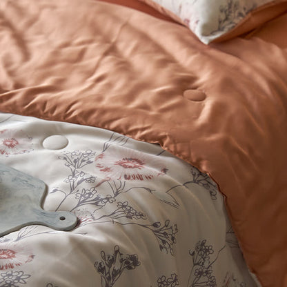 Linge de lit d'été respirant en fibre lyocell à motif floral