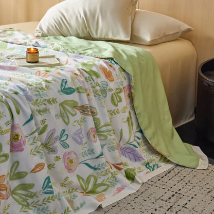 Linge de lit d'été en fibre lyocell de style maison de campagne