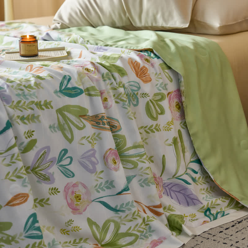 Linge de lit d'été en fibre lyocell de style maison de campagne
