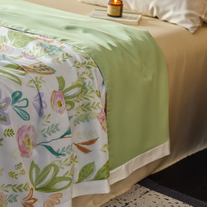 Linge de lit d'été en fibre lyocell de style maison de campagne