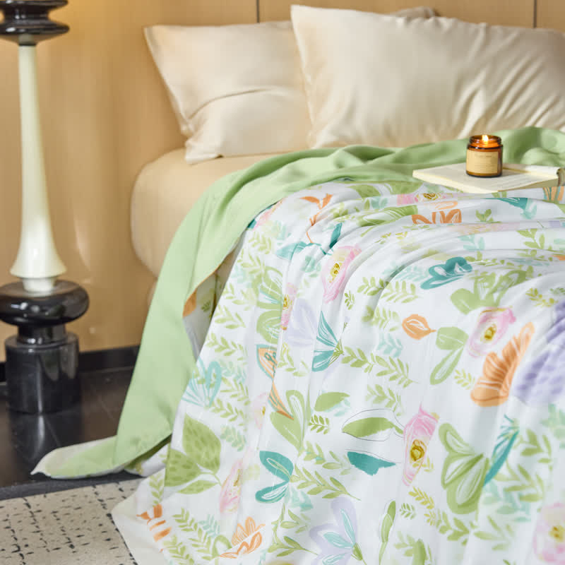 Linge de lit d'été en fibre lyocell de style maison de campagne