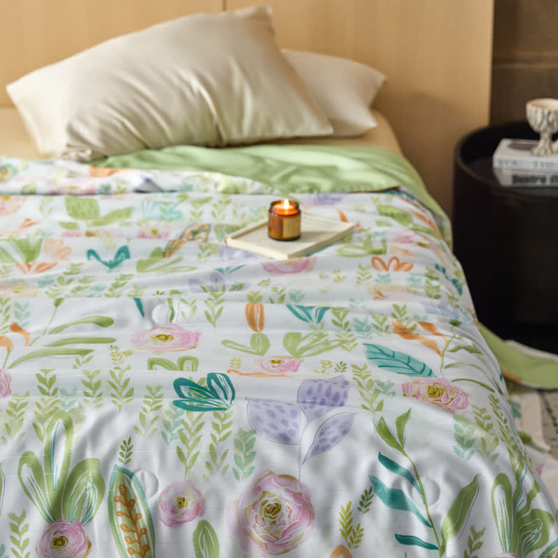 Linge de lit d'été en fibre lyocell de style maison de campagne