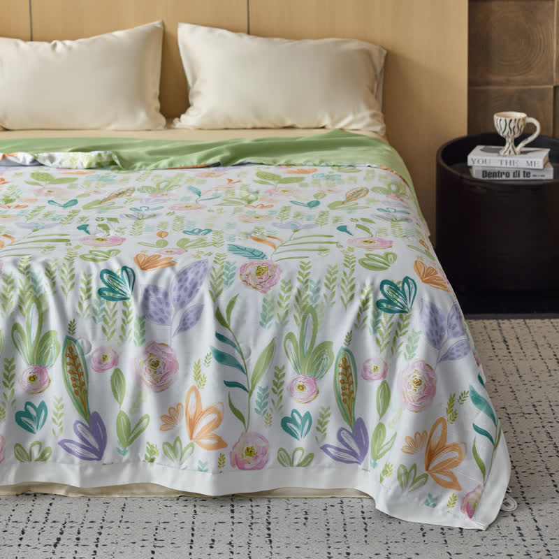 Linge de lit d'été en fibre lyocell de style maison de campagne
