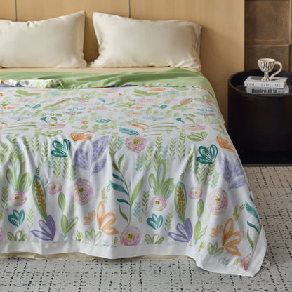 Linge de lit d'été en fibre lyocell de style maison de campagne
