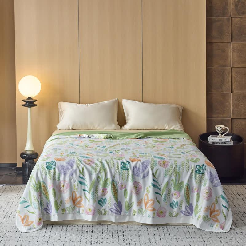 Linge de lit d'été en fibre lyocell de style maison de campagne