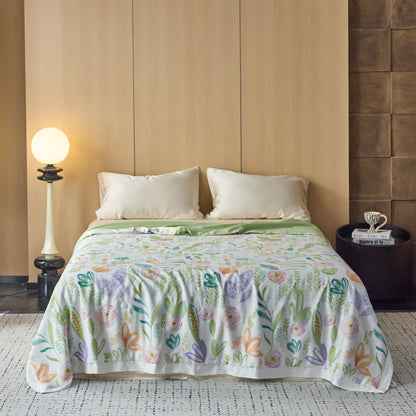 Linge de lit d'été en fibre lyocell de style maison de campagne