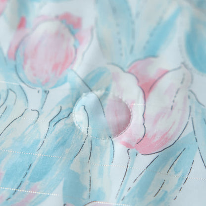 Linge de lit respirant en fibre lyocell au design tulipe rustique