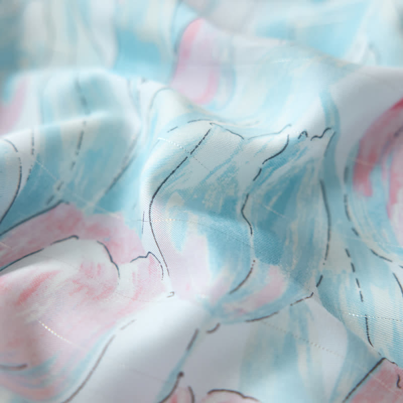 Linge de lit respirant en fibre lyocell au design tulipe rustique