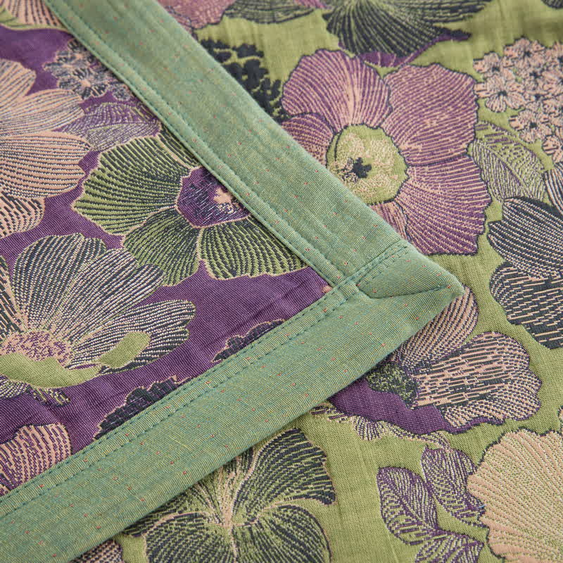 Couette réversible en gaze de coton à motif floral