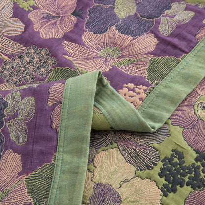 Couette réversible en gaze de coton à motif floral