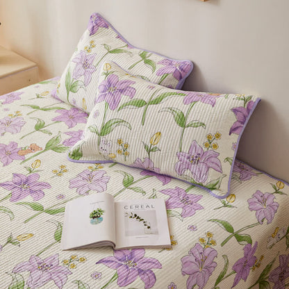 Parure de lit matelassée « Rural Lily » en pur coton