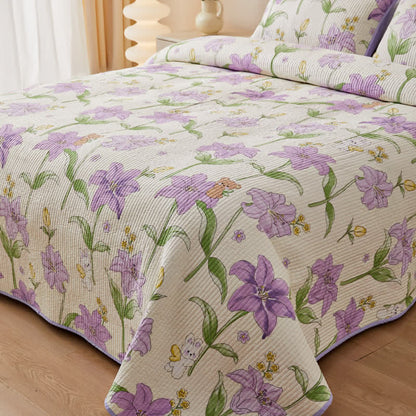 Parure de lit matelassée « Rural Lily » en pur coton