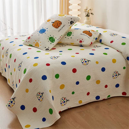 Linge de lit en coton matelassé avec motif citrouille