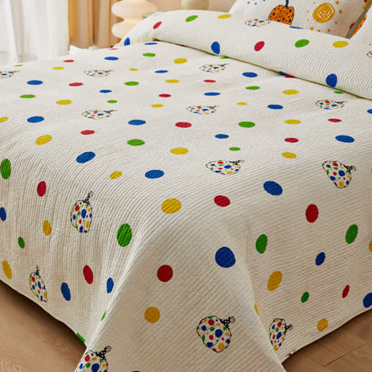 Linge de lit en coton matelassé avec motif citrouille