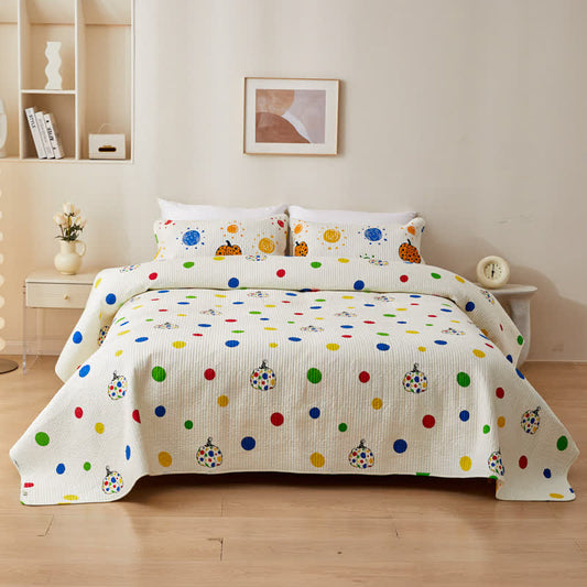 Linge de lit en coton matelassé avec motif citrouille