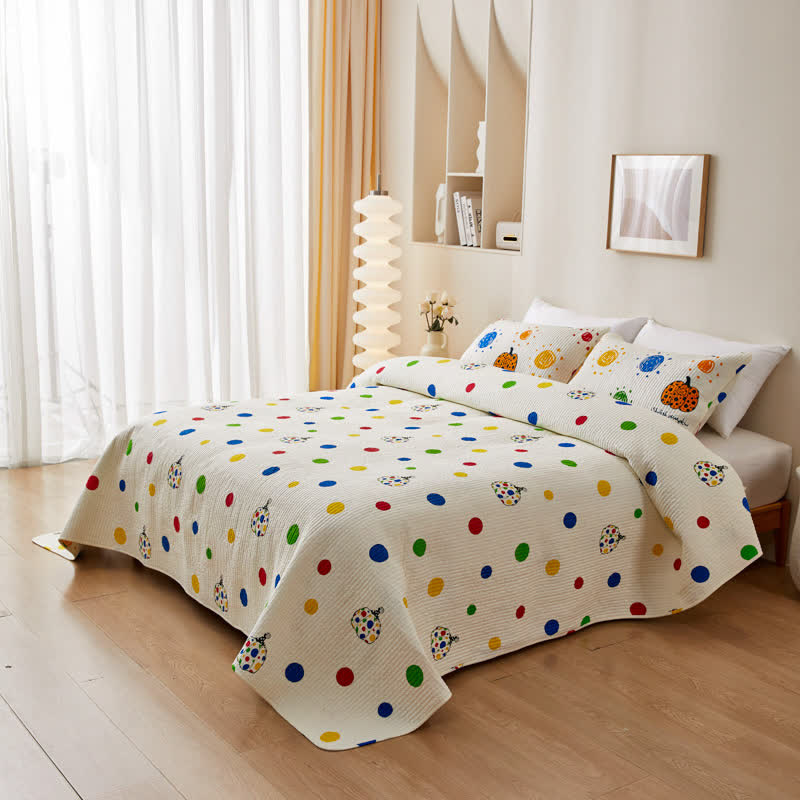 Linge de lit en coton matelassé avec motif citrouille