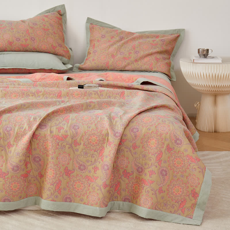 Couette douce de style rétro pastoral en gaze de coton