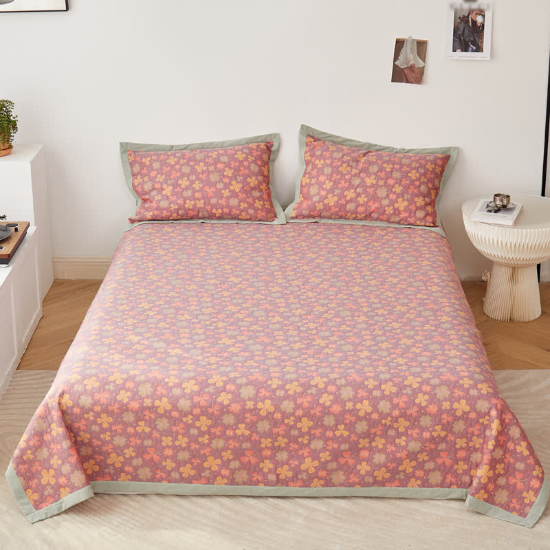 Couette en gaze de coton douce avec trèfle à quatre feuilles