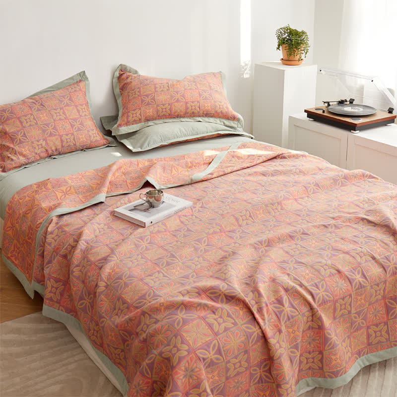 Couette luxueuse et légère de style rétro en pur coton