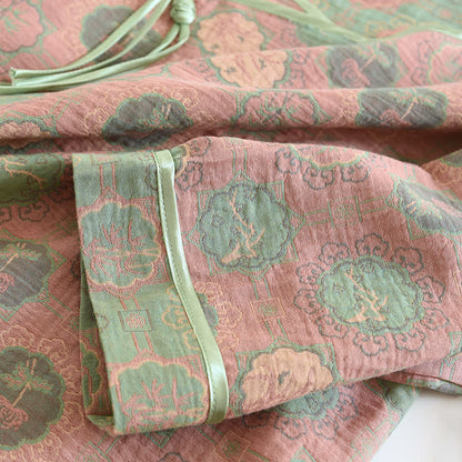 Ensemble pyjama avec boutons grenouille et gaze de coton