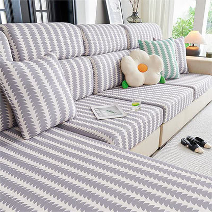 Housse de canapé sectionnelle à motif géométrique en demi-cercle