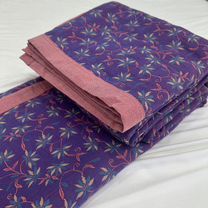 Couette réversible en pur coton biologique à motif floral