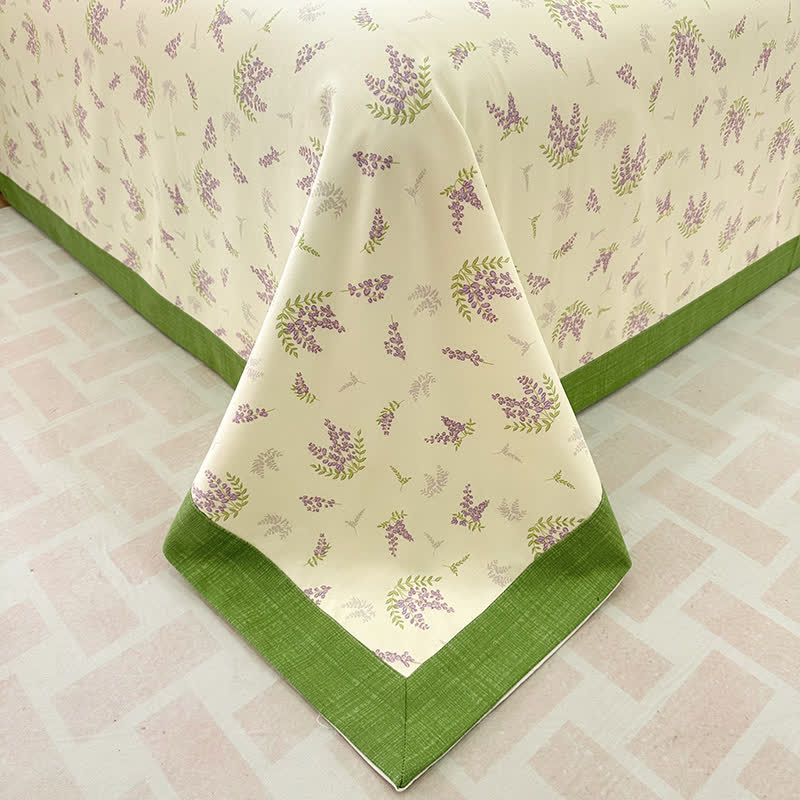 Couvre-lit rustique et doux en pur coton lavande