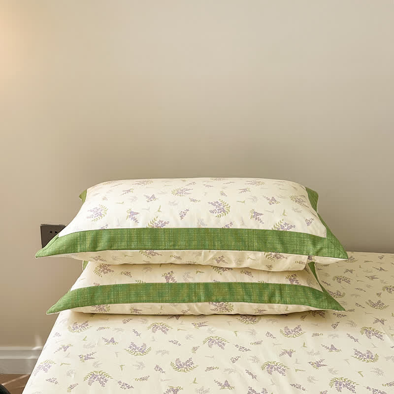 Couvre-lit rustique et doux en pur coton lavande