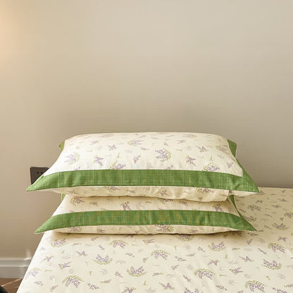 Couvre-lit rustique et doux en pur coton lavande